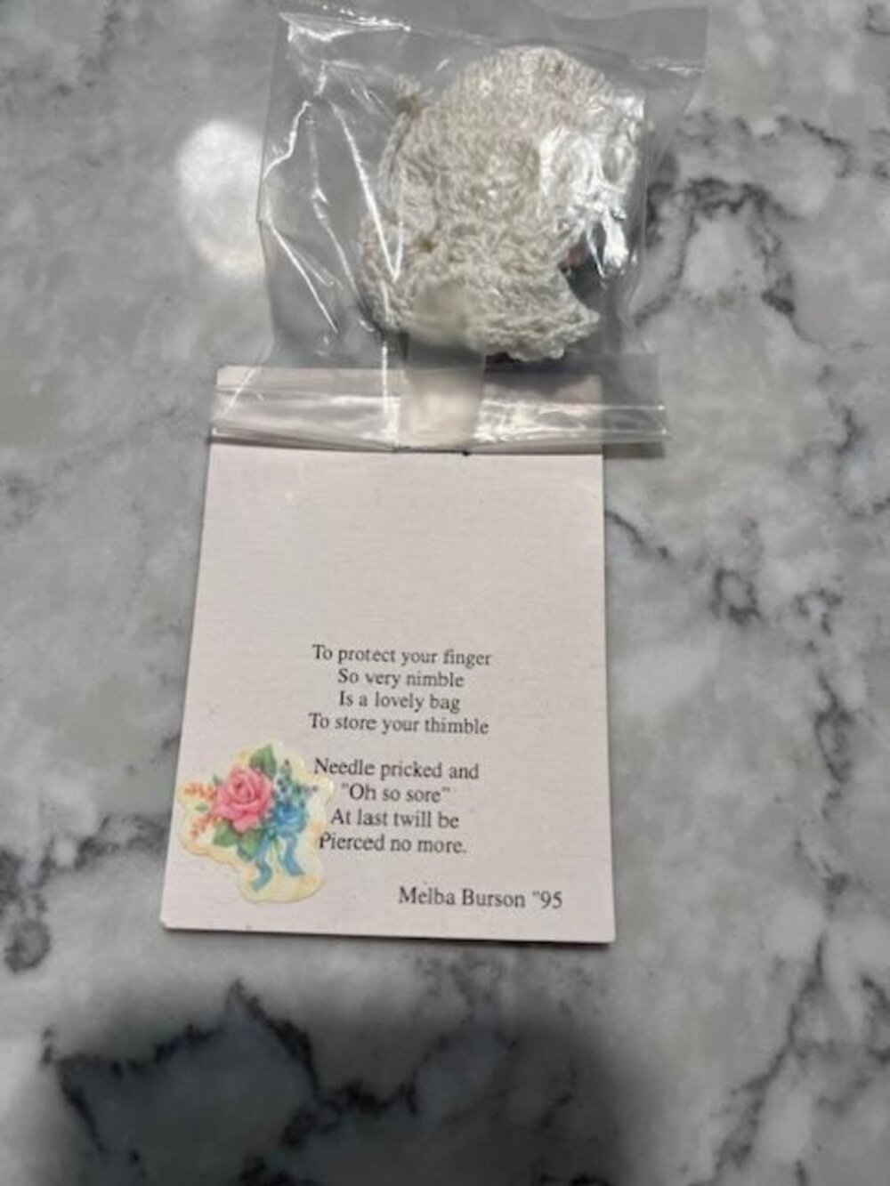 Crocheted Thimble Cover/New/Vintage/Unique Gift for Seamstress Who Has it All
